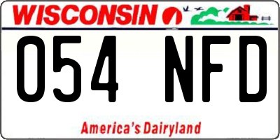 WI license plate 054NFD