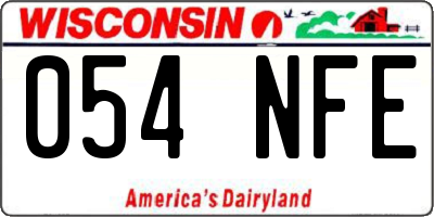 WI license plate 054NFE