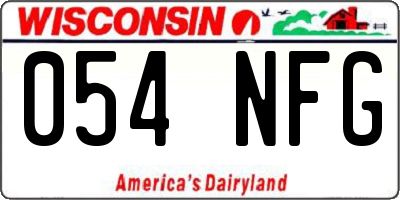 WI license plate 054NFG