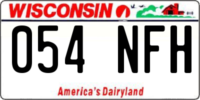 WI license plate 054NFH