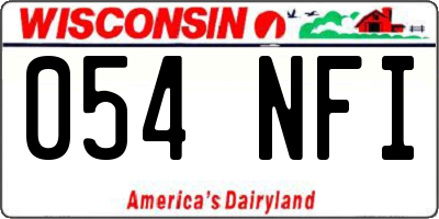 WI license plate 054NFI