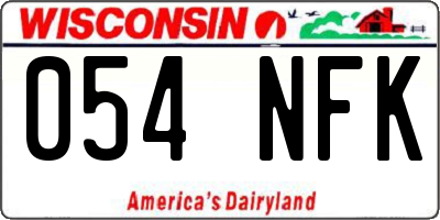 WI license plate 054NFK