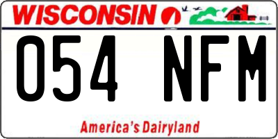 WI license plate 054NFM