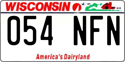 WI license plate 054NFN