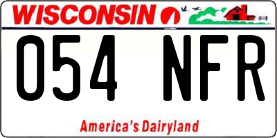 WI license plate 054NFR