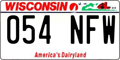 WI license plate 054NFW