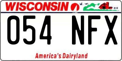 WI license plate 054NFX