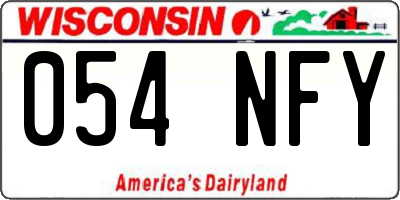 WI license plate 054NFY