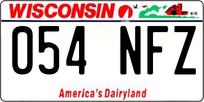 WI license plate 054NFZ