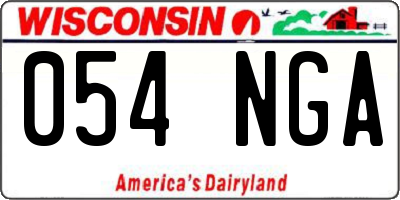 WI license plate 054NGA