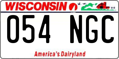 WI license plate 054NGC