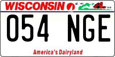 WI license plate 054NGE