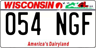 WI license plate 054NGF