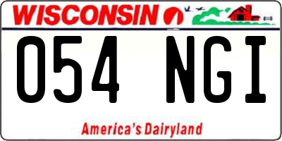WI license plate 054NGI