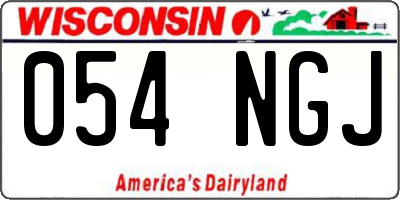 WI license plate 054NGJ