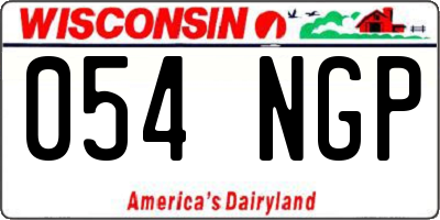 WI license plate 054NGP