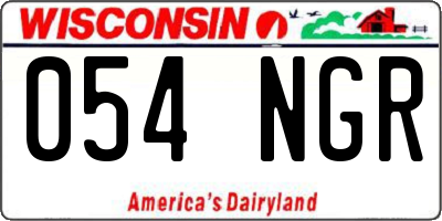 WI license plate 054NGR