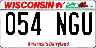 WI license plate 054NGU