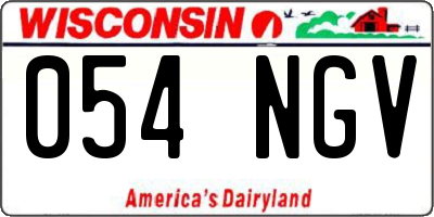 WI license plate 054NGV