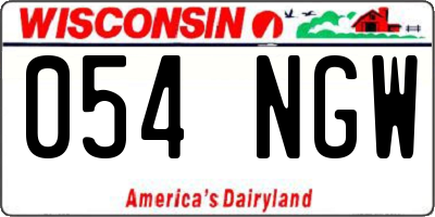 WI license plate 054NGW