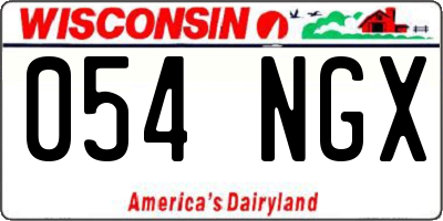 WI license plate 054NGX