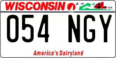 WI license plate 054NGY