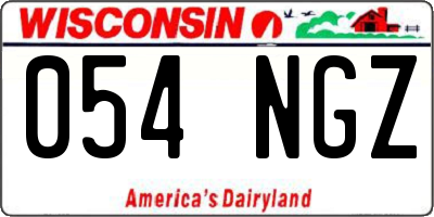 WI license plate 054NGZ