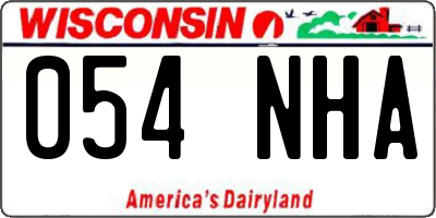 WI license plate 054NHA