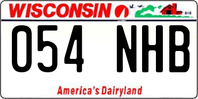 WI license plate 054NHB