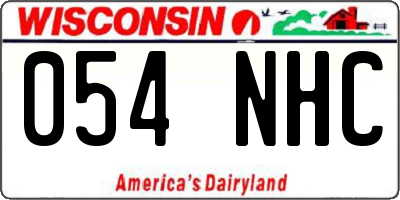 WI license plate 054NHC