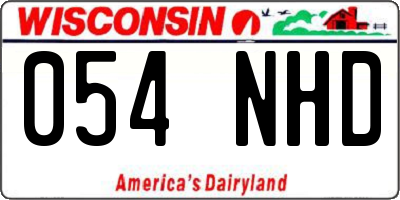 WI license plate 054NHD