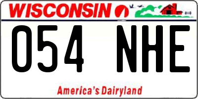 WI license plate 054NHE