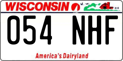 WI license plate 054NHF