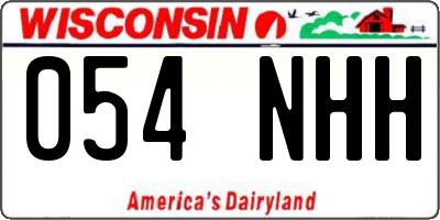 WI license plate 054NHH