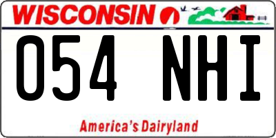 WI license plate 054NHI