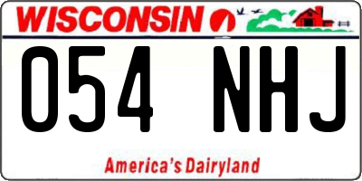 WI license plate 054NHJ