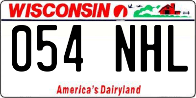 WI license plate 054NHL