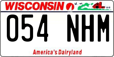 WI license plate 054NHM