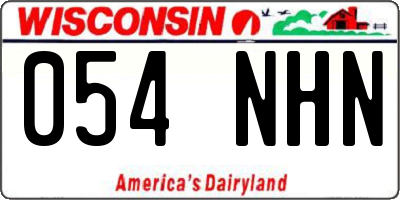 WI license plate 054NHN