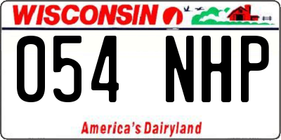 WI license plate 054NHP