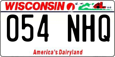 WI license plate 054NHQ
