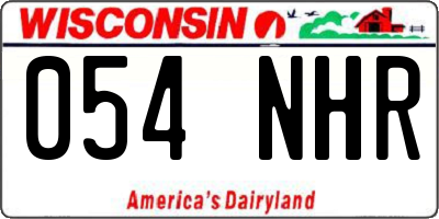 WI license plate 054NHR
