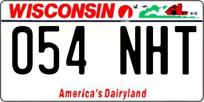 WI license plate 054NHT