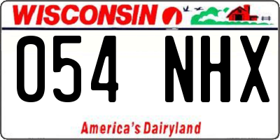 WI license plate 054NHX