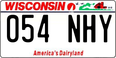 WI license plate 054NHY