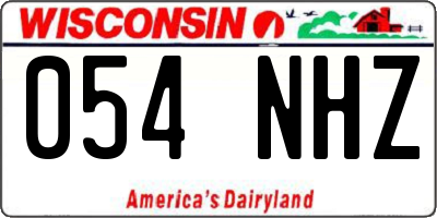 WI license plate 054NHZ