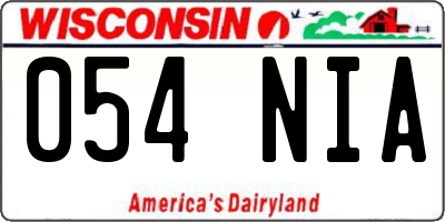 WI license plate 054NIA