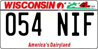 WI license plate 054NIF