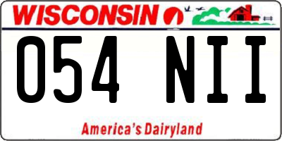 WI license plate 054NII