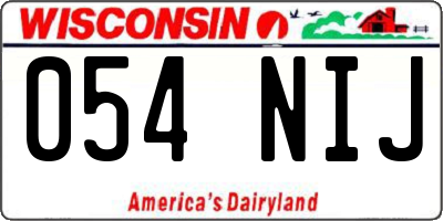 WI license plate 054NIJ